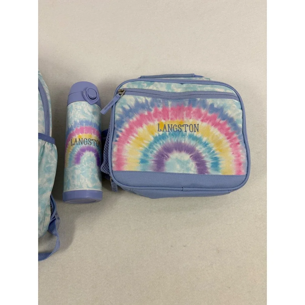 Pottery Barn Kids‎ LANGSTON Backpack Lunch Box Water Bottle Thermos Set Tie Dye